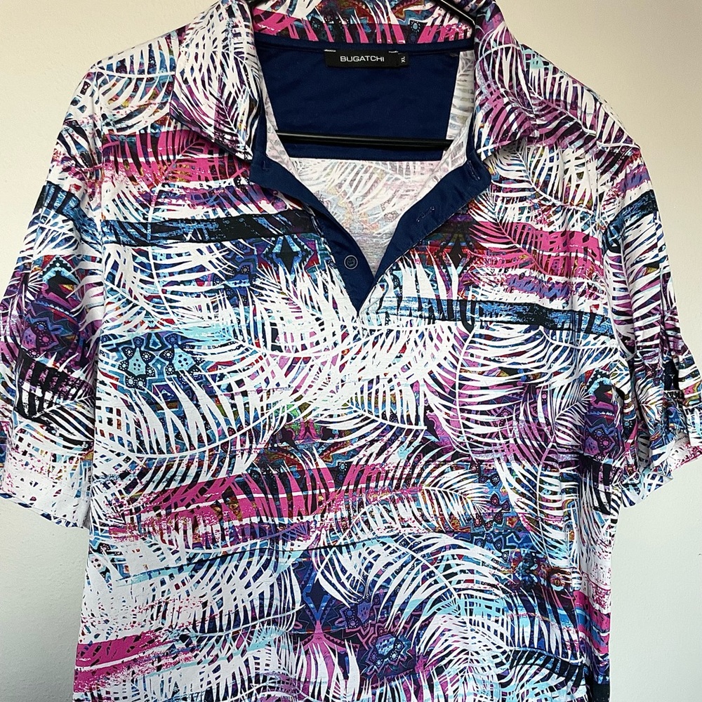 Bugatchi Neon Tropical Polo - like new
